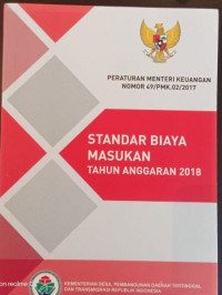 Standar Biaya Masukan Tahun Anggaran 2018