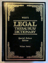 West's Legal Thesaurus/ Dictionary: Special Deluxe Edition